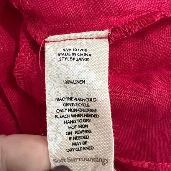 Soft Surroundings 3/4 Sleeve Linen Button‎ Up Blouse Size Petite Small - Picture 7 of 7